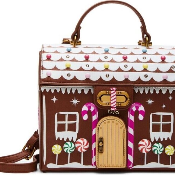 Betsey Johnson Kitsch Gingerbread House LED's Light Up Medium Crossbody Bag NWT - Picture 8 of 14